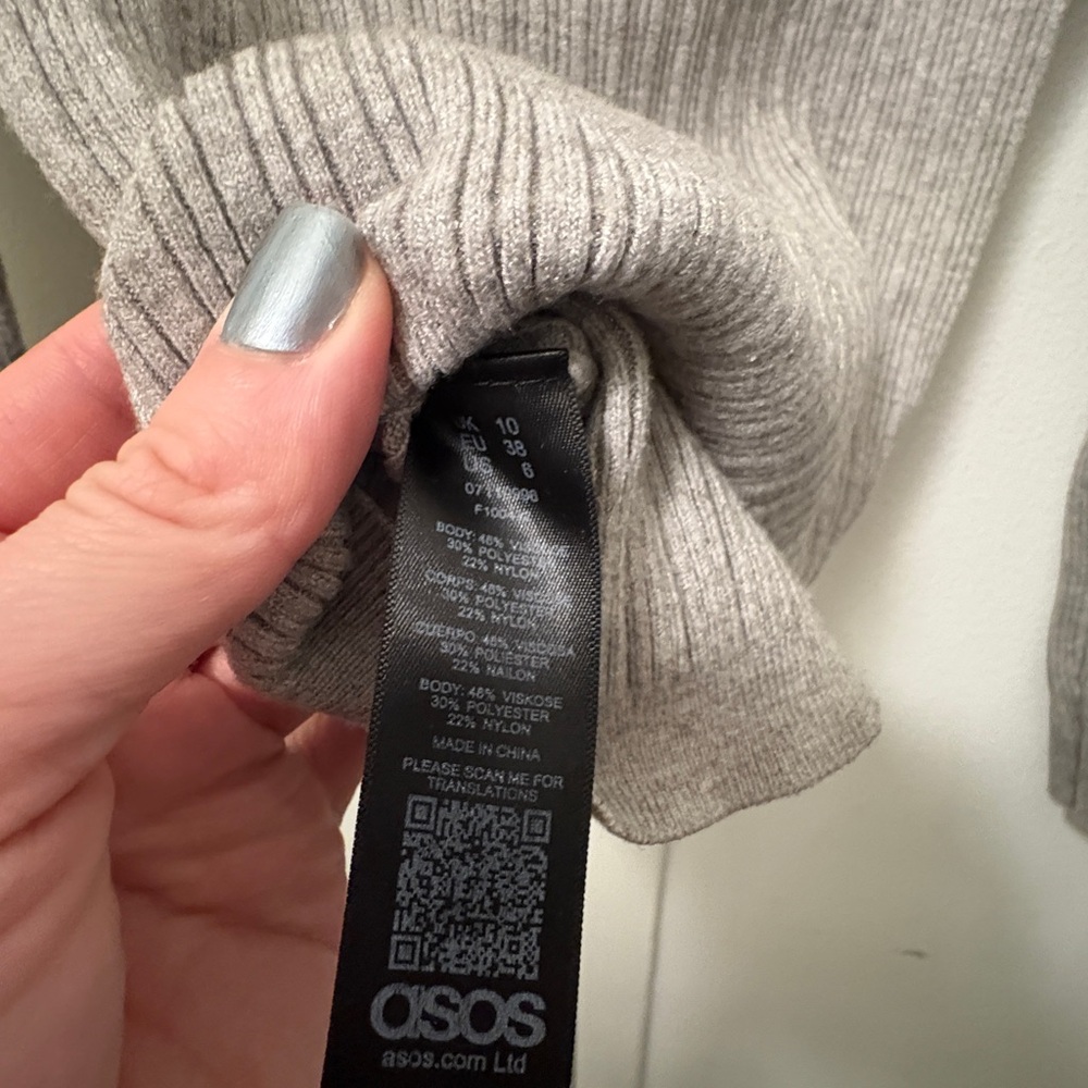 ASOS Ribbed Long Sleeve Sweater - Gray - Picture 4 of 4
